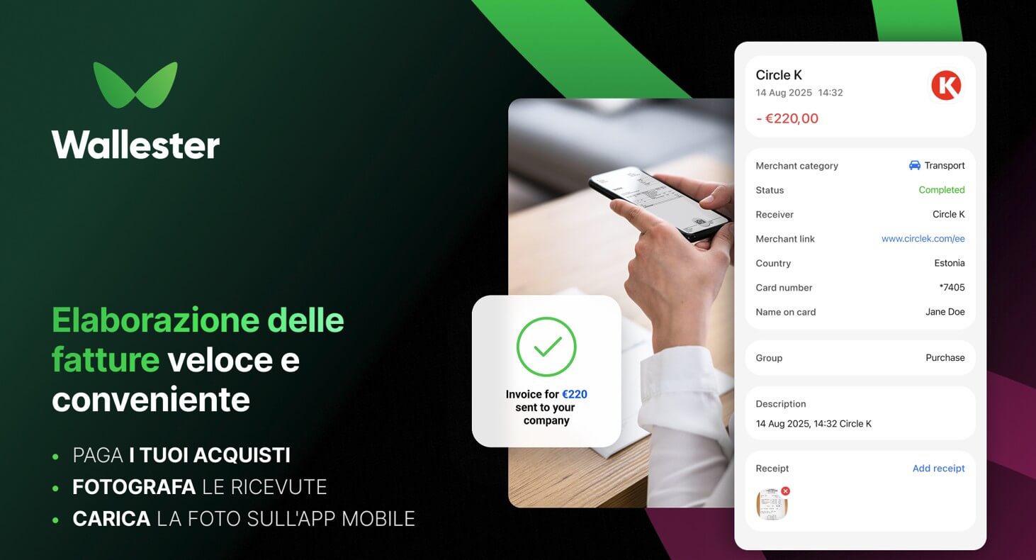 Hub Wallester, carte visa aziendali