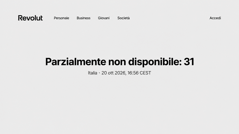 Revolut down il 20 ottobre 2026